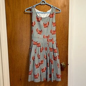 Cute fox print dress!! Never worn, brand new with tags, Size small.